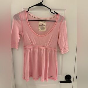 Women’s Y2K Hollister Light Pink Cotton Blend Top Size Small